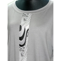 Bluzka Camea z wzorzystym panelem i rękawem 3/4 - szara